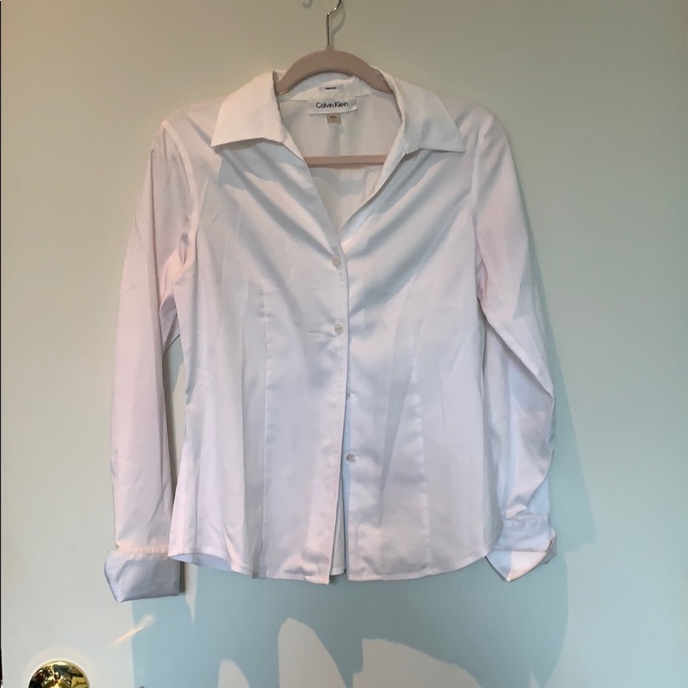 White long sleeve button down